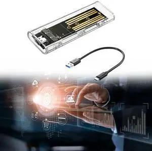M.2 NGFF SATA Type C USB 3.1 Transparent External SSD Case 10Gbps SSD Enclosure External SSD Adapter for 2230/2242/2260/2280 M.2 NGFF SATA Type C USB 3.1 Transparent External SSD Case 10Gbps SSD Enclosure External SSD Adapter for 2230/2242/2260/2280