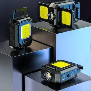 XPE Mini Keychain Light 1000LM COB LED Pocket Flashlight Type-C USB Rechargeable IPX4 Waterproof for Outdoor Camping Hiking