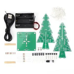 DIY 3D Christmas Tree /USB Powered Soldering Practice Kit Easy Installation Handmade Christmas Decor Kits for DIY Lovers