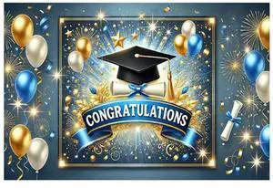 Congrats Grad Photography Background Cloth Wear Resist Colorful Photo Banner Bachelor Hat Photo Backdrop for Party Props