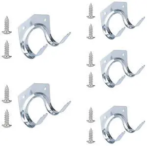 5pcs Hanger Holder l Hanging Hooks with Screw Housekeeper Multi-Purpose Double Hook for Garden Kitchen Garage Tool