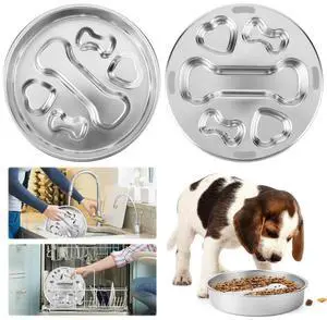 304 Stainless Steel Slow Feeder Dog Bowls with Non-Slip Mat Dog Water Bowl Anti-Choking Pet Bowl for Small & Medium Dogs
