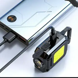 Multifunctional Portable Mini LED Flashlight USB Rechargeable Pocket Keychain Light Outdoor Waterproof Emergency Camping Lantern