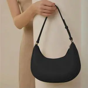Women Small Tote Bag PU Leather Half Moon Ladies Handbags Fashion Simple Casual Solid Elegant Portable Trend Handbags