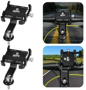 Bicycle Motorcycle Phone Holder Aluminum Alloy MTB Handlebar Cell Phone Stand 90 Degree Rotating Bike Phone Mount for 2-4 inch