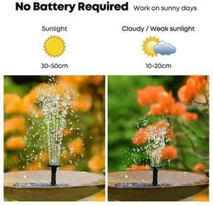 Outdoor Floating Solar Waterfall Fountain Pump Garden Pond Bird Bath Lawn Decor Brushless Motor Solar Energy Fountain