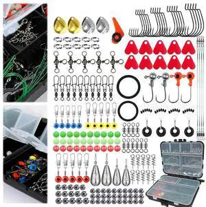 187pcs Fishing Tools Accessories Kit Set Including Jig Hooks Sinker Weight Swivels Snaps Fishing Set Carp Fishing Accessories