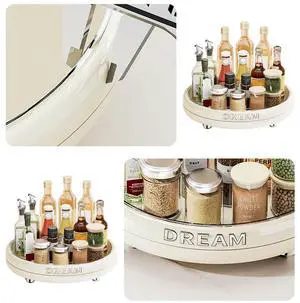 Rotating Kitchen Tray Anti-Slip Rotatable Kitchen Organizer for Countertops Cabinets & Pantry Organization