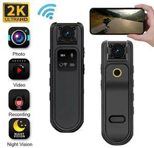 HD 2K Mini Camera Infrared Night Vision Miniature Camcorder Wearable Small Body Worn Cam for Security Guard Law Enforcement