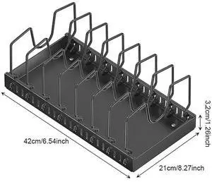 Kitchen Pots Pans Organizer with 8 Adjustable Dividers Sliding Dish Drying Shelf Slide Out Pot Pan Organizer for Under Cabinet