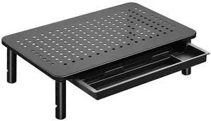 Monitor Stand Riser with Drawer Computer Monitor Stand 3 Height Adjustable Computer Printer Shelf for Home Desktop