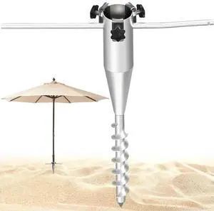 Beach Umbrella Sand Anchor No Dig l Umbrella Stand Heavy Duty Beach Sand Ground Anchor for Outdoor Yard Garden