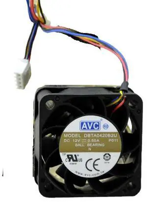 SSEA Fan For AVC DBTA0420B2U 4020 12V 0.50A 4-wire PWM High-speed Cooling Fan 40*40*20mm