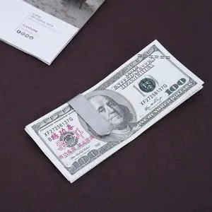 Stainless Steel Credit Money Clip Multipurpose Plaid Purse Card Clip Lightweight Portable  Alloy for Business Travel