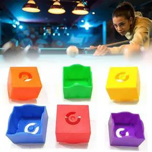 12pcs Snooker Cue Rub Chalk Clamps Plastic 6 Colors Billiard Pole Chalk Box Square Professional  Billiard Accessories