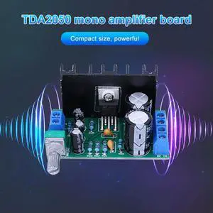 TDA2050 Mono Audio Power Amplifier Board 1-2A Stereo Amplifier Board 1-Channel Audio Amplifier Output Module DC/AC 12-24V