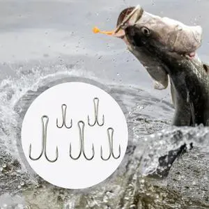 50pcs Fly Tying Double Hook High Carbon Steel Crank Barbed Jig Hook Frog Bait Lure Hooks Fishing Accessories