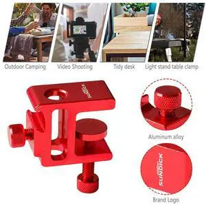 Pole Holder Table Clip Aluminum Alloy Light Pole Mount Clamp Adjustable Lantern Bracket Fixing Clip for Diameter 10 - 12mm Pole