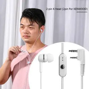1.2m PTT Mic Earpiece Headset for Walkie Talkie 2 Pin Earpiece Headset Mic Portable for BAOFENG KENWOOD