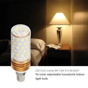 8/16W E14 LED Corn Lamps 85-265V Aluminum Tricolor Adjustable Dimmable LED Bulbs Domestic Indoor Decorative Lighting