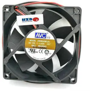 AVC DS08020B12U 80*80*20MM 8cm 12V 0.60A double ball bearing Computer cooling fan