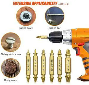 6Pcs Damaged Screw Extractor Practical Drill Bit Broken Speed Out Bolt Stud Remover Tool High Strength Accessories 6Pcs Damaged Screw Extractor Practical Drill Bit Broken Speed Out Bolt Stud Remover Tool High Strength Accessories