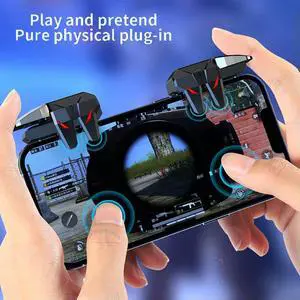 2pcs Mechanical 6 Finger Aim Shooting Triggers Sensitive Mobile Gaming Triggers for Pubg Mobile