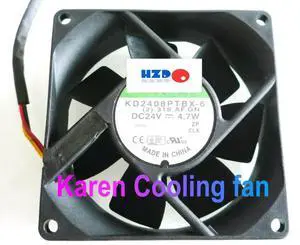 HZDO 8025 24V 4.7W KD2408PTBX-6 Cooling fan 80*80*25mm KD2408PTBX-6A