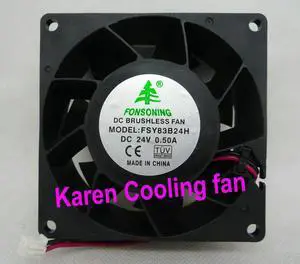 FONSONING 8CM FSY83B24H 8038 24V 0.5A 2WIRE Cooling Fan