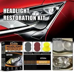Ceramic Headlight Restoration Kit Headlight Cleaner Restorer Kit Headlight Yellowing Repair Set for Car Taillight Headlight