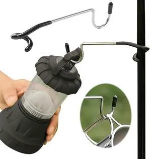 8Pcs Stainless Steel Outdoor Lamp Hanger Stand Portable Tent Pole Lamp Hanger Hunting Fishing Lantern Hanger for Camping Hiking