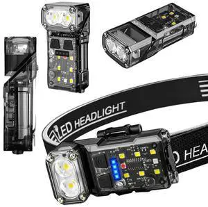 LED Angle Flashlight Motion Sensor High Brightness Headlamp 300LM Multifunction Torch 1200mAh for Outdoor Fishing Camping Hiking