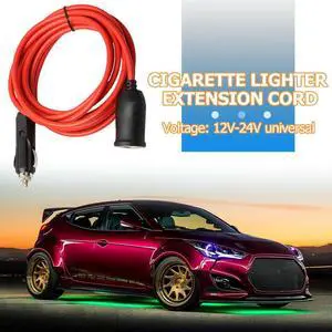 12V 24V 10A Car Cigarette Lighter Socket Extension Cord Cable 3.6m/12ft Red