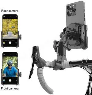 Motorcycle Scooter Phone Clip 360 Rotating Cycling Phone Stand Adjustable Bike Phone Holder Mount GPS Riding Motorcycle Bracket