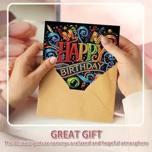 10pcs DIY Diamond Painting Greeting Card Set Diamond Art Greeting Cards Diamond Art Handmade Cards Congratulations Cards & Gifts