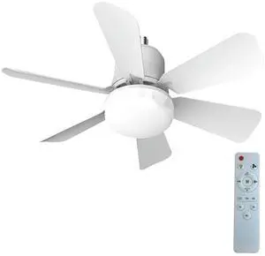 Modern Ceiling Fan with LED Light Remote Control Silent Ceiling Fan for Kitchen Bedroom Basement Dining Living Room