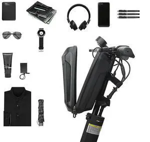 Wear-resistant Hard Handlebar Bag Multi-pocket Zipper Layered Net Pockets Bags for Folding Bike Electric Scooter