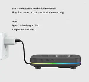Undetectable Automatic Mouse Wiggler with Adjustable Interval Timer ON/Off Switch 4 Modes RGB Lights Type-C Port Keeps PC Active Undetectable Automatic Mouse Wiggler with Adjustable Interval Timer ON/Off Switch 4 Modes RGB Lights Type-C Port Keeps PC Active