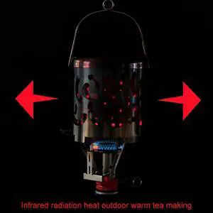 Stainless Steel Camping Mini Heater Tent Heating Cover Camping Heated Stove for Outdoor Backpacking Hiking Traveling BBQ