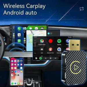 Wired To Wireless Carplay & Android Auto Adapter Auto Connect USB Plug and Play for Factory Wired Carplay Android Auto Cars