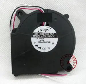 6CM AB0612UB-D03 6015 12V 0.35A 3WIRE cooling fan