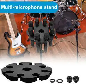 8-Slot Mic Stand Mount Detachable Multi Microphone Rack Wear Resist Microphones Organizer Microphone Accessories