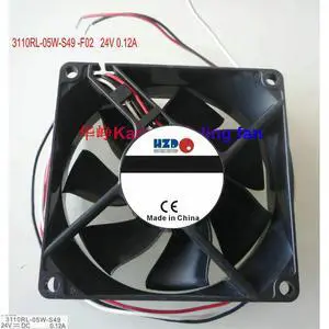 8CM 8025 24V 0.12A 3110RL-05W-S49 3WIRE Cooling Fan