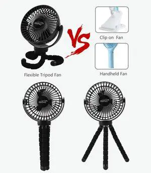 Flexible Stroller Fan 3 Speeds Rotatable Handheld Cooler (2)