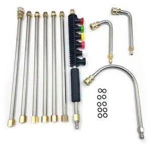 10Pcs High Pressure Washer Wand Set Pressure Washer Lance Extension High Pressure Water Gun Extension with 6 Adjustable Nozzles