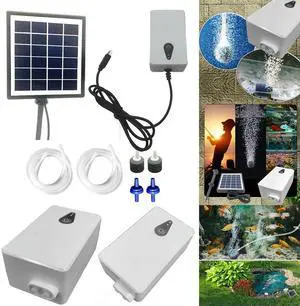 6V 2W Solar Oxygen Pump Powered Aquarium Oxygen Aerator Air Pump Solar Oxygenator for Garden Fish Tank Outdoor Pool Pond