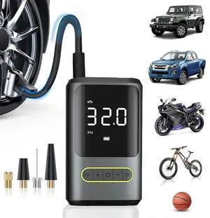 Electric Tire Pump with Light Portable Car Inflator Pump Power Display Car Tire Inflator for Automobile Bicycle Ball