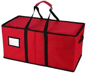 Red Oxford Christmas Decor Box With 128 Compartment Christmas Container Xmas Decorations Organizer