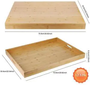 Bamboo Wood Stove Top Cover and Cutting Board Noodle Board Large Charcuterie Board for Electric Stove and Gas Stove