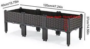 Plastic Planting Container with Drainage Holes Propagation Box with Legs Raised Bed Elevated for Garden Patio Balcony Restaurant